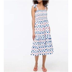 J. Crew  Mocked Shoulder Tie Midi Dress Size XS NWT